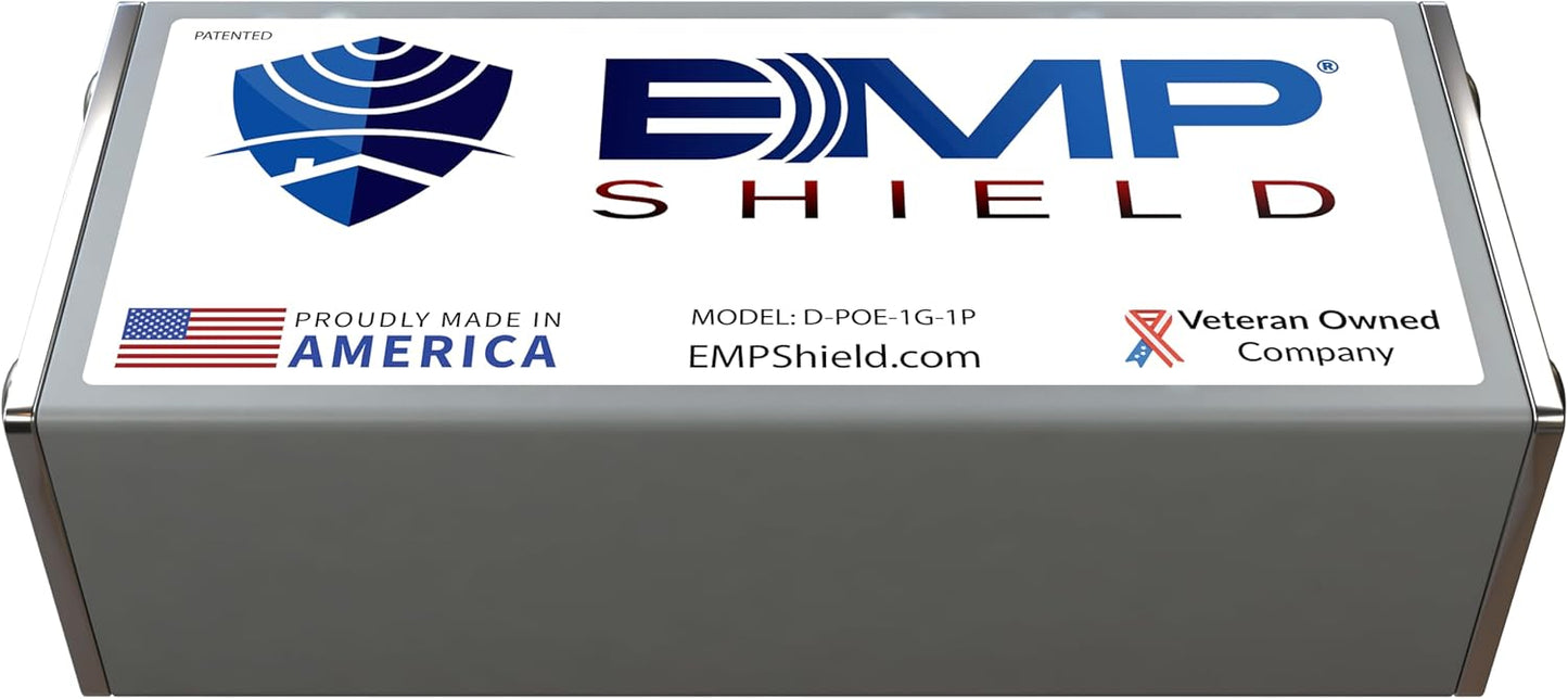EMP Shield Ethernet Protection from Electromagnetic Pulse (EMP), Coronal Mass Ejection (CME), Solar Flare, & Lightning - Internet Surge Protector for laptops, WiFi Routers, Modems, & Desktop Computers