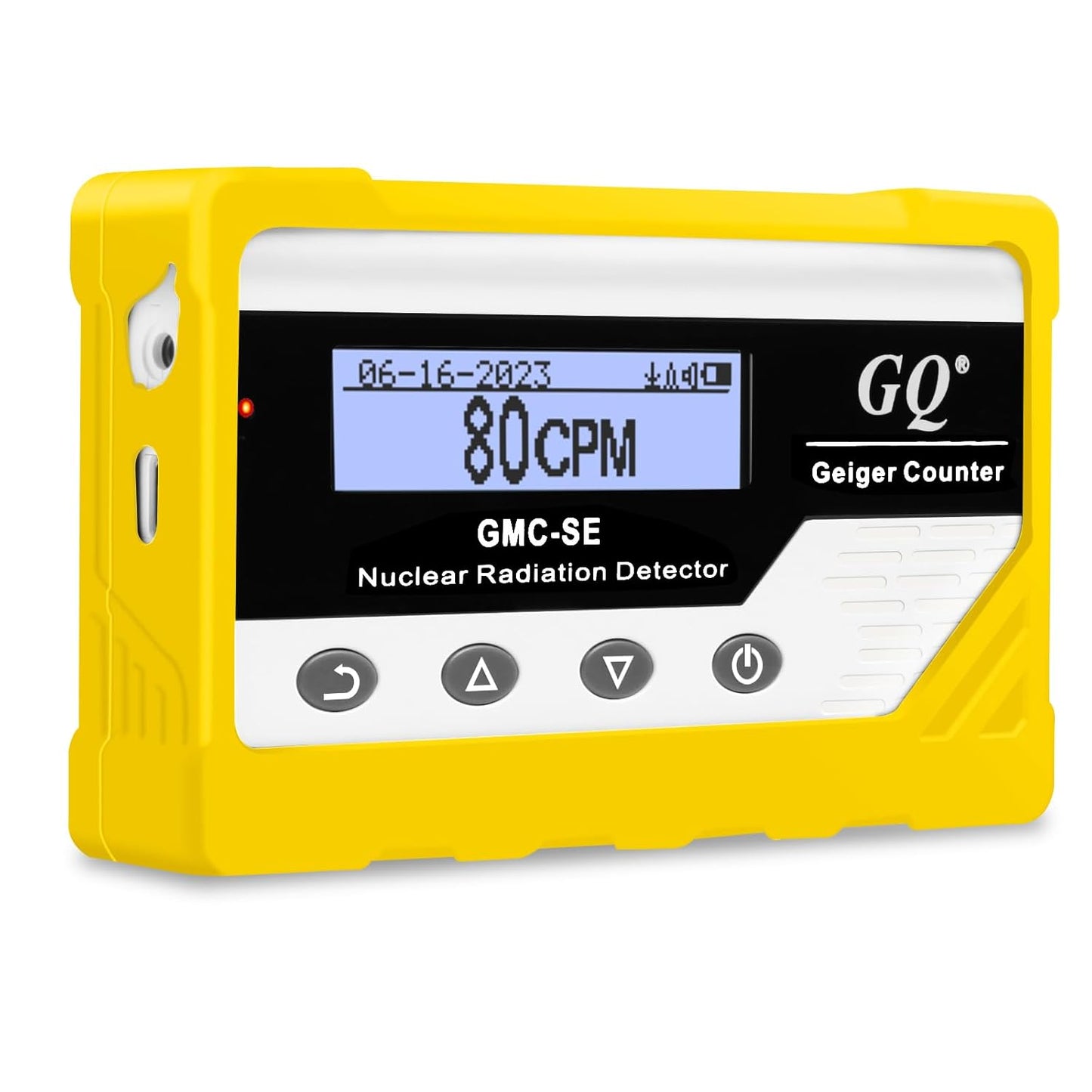 GQ GMC-SE Geiger Counter Radiation Detector Beta Gamma X-ray Portable Radiation Monitor Meter Digital Nuclear Radiation Dosimeter, Automatic Data Recording Device, Drop-Proof Silicone Case (Yellow)