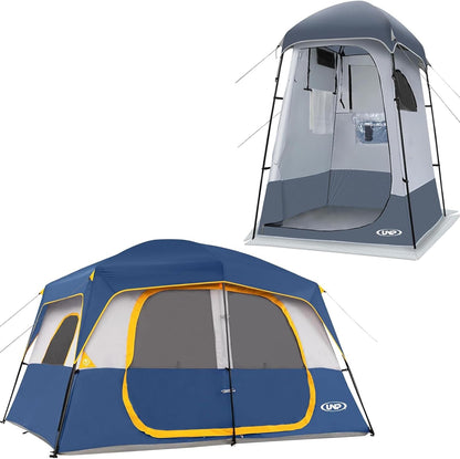 UNP Camping Shower Tent and 8 Person Camping Tent for Outdoor Hiking Fishing Portable