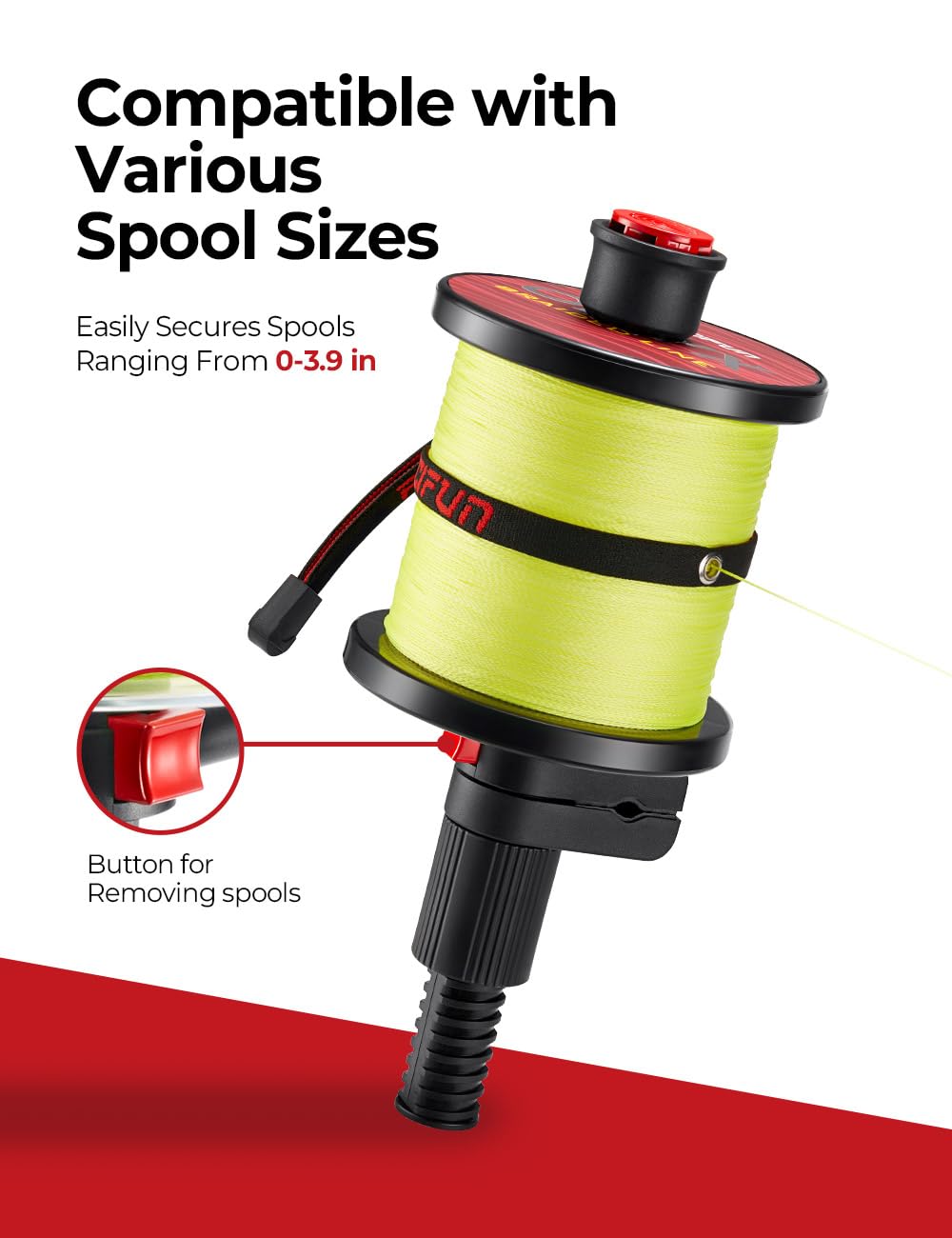 Piscifun Speed E Fishing Line Spooler, Fishing Reel Spooler Fits Rods, Line Winder for Spinning, Baitcaster and Spincast Reel