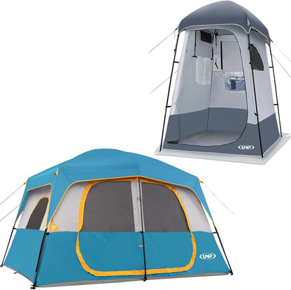 UNP Camping Shower Tent and 8 Person Camping Tent for Outdoor Hiking Fishing Portable