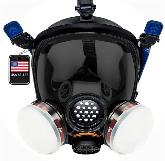 Parcil Distribution Gas Mask Survival Nuclear and Chemical Full Face Respirator - Organic Vapor & Particulate - CE Tested