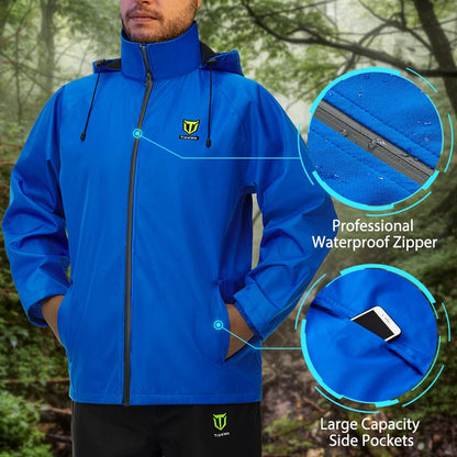 TIDEWE Rain Suit, Waterproof Breathable Lightweight 2 Pieces Rainwear