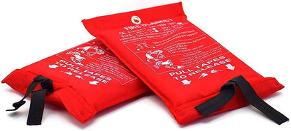 Smoke & Fire Safety Kit - ST-100X Survival Full Face Respirator & Fire Extinguisher Blanket Set - 1 40mm Dual Activated P-D-1 Filter Pod Included