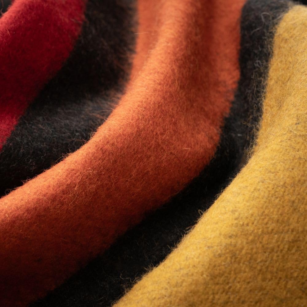 Arcturus Rainier Wool Blanket - 4.5lbs Warm, Heavy, Washable, Large | Great for Camping, Outdoors, Survival & Emergency Kits (Sunset Peak)