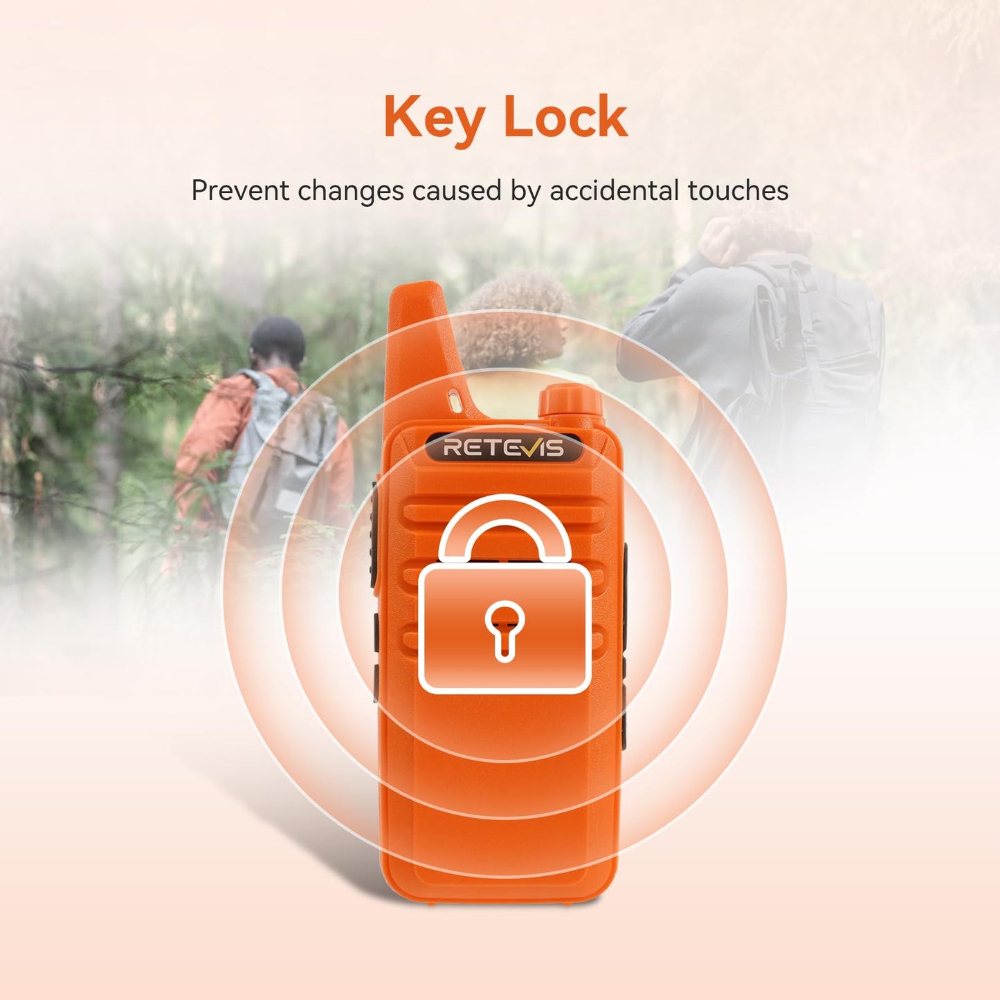 Retevis RT22 Walkie Talkies, Mini 2 Way Radio Rechargeable, VOX Handsfree, Portable, Two-Way Radios Long Range with Earpiece, for Family Road Trip Camping Hiking Skiing(2 Pack, Black)