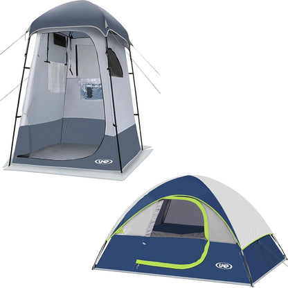 UNP Camping Shower Tent and 2 Person Camping Tent for Hiking Outdoor Fishing Portable