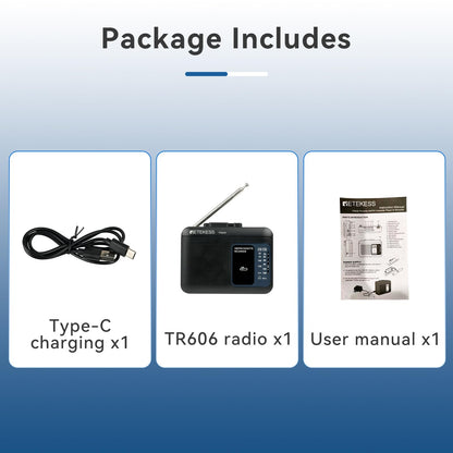 Retekess TR606 Cassette Tape Player, Cassette Player Recorder, Built-in Speaker, AUX/Microphone Jack, Support AUX Line in Record, AM FM Radio, Powered by DC or AA Battery (White)