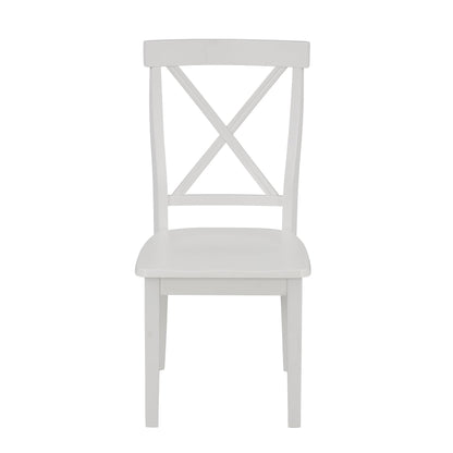 Orisfur 5 Pieces Dining Table and Chairs Set for 4 Persons Kitchen Room Solid Wood Table with 4 Chairs MDF + White + Solid Wood