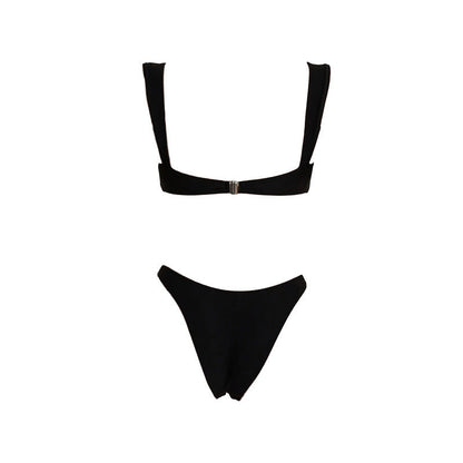 European and American metal buckle sexy swimsuit women's beach bikini hot spring swimsuit