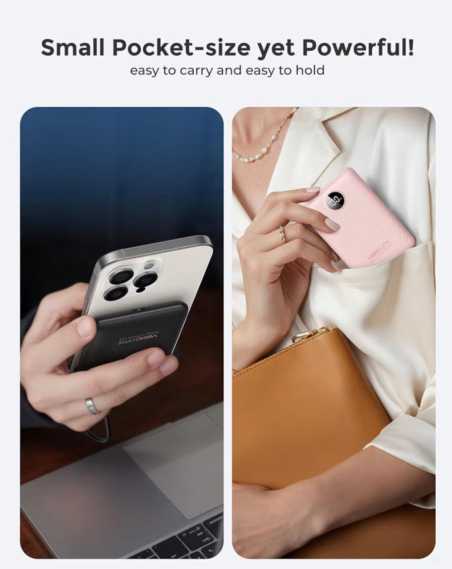 VEEKTOMX Mini Power Bank 10,000mAh | 22.5W Fast Charging Backup Power