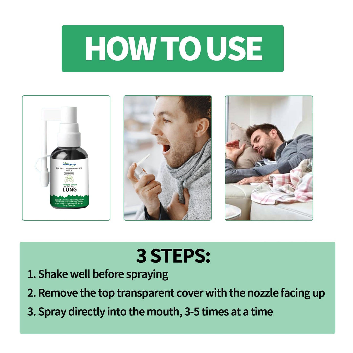 Herbal Spray Cleansing Lung, Soothe Throat And Nose Discomfort, Moisten Throat And Clear Nose Care Spray