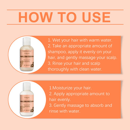 Coconut Moisturizing Shampoo Set Clean And Moisturizing Hair Care Curls Elastic Shape Volumizing Shampoo