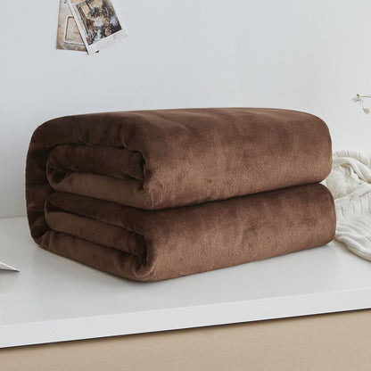Thick blanket, solid color blanket, single-layer nap, coral fleece blanket, winter flannel blanket