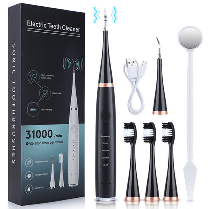 5-Speed High Frequency Vibrating Tooth Cleaner USB Electric Toothbrush Cleaning Device To Remove Stained Calculus Set Tooth Cleaning Instrument