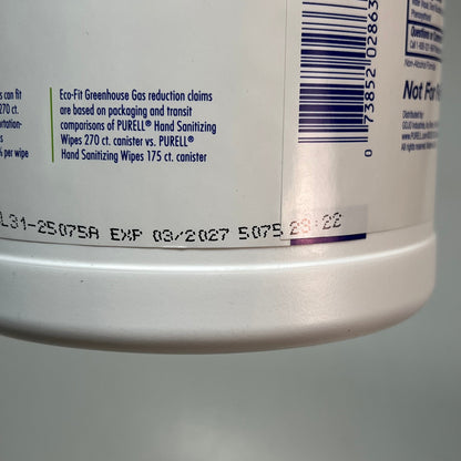 PURELL (2 PACK, 270 EACH) Hand Sanitizing Wipes Fresh Citrus Scent BB 03/27