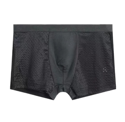 Modal Solid Ice Silk Antibacterial Underwear for Men's Mid Waist Breathable Four Square Corner Underwear