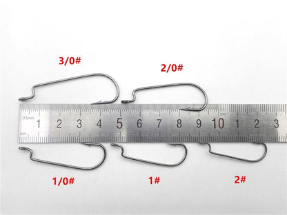 Rompin 100pcs/box 2#-3/0# 5 size Jig head HookSingle Fishing Hooks