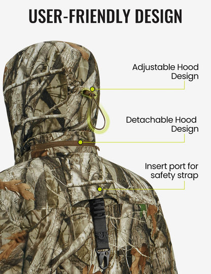 TIDEWE Hunting Jackets for Men, Silent Hunting Coat with 220G Insulation, Deer Hunting Clothes, Next Camo G2