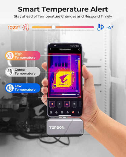TOPDON TS001 256x192 IR Resolution Thermal Camera for Android, Thermal Night Vision Monocular Thermal Imager with 9mm Adjustable Focus Lens, Infrared Test Report, -4°F~1022°F TEM Range