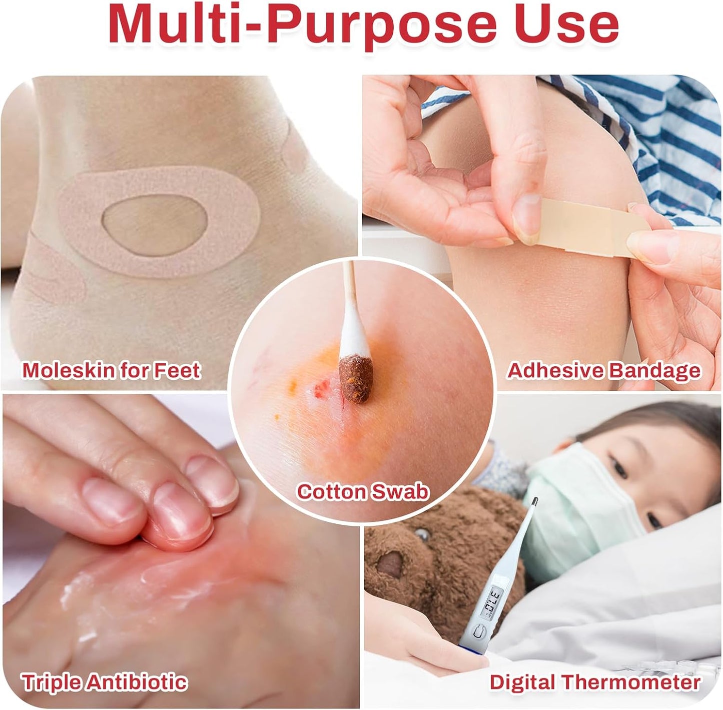 RHINO RESCUE 240 Piece All-Purpose First Aid Kit for Home+350 Pieces OSHA All-Purpose First Aid Kit