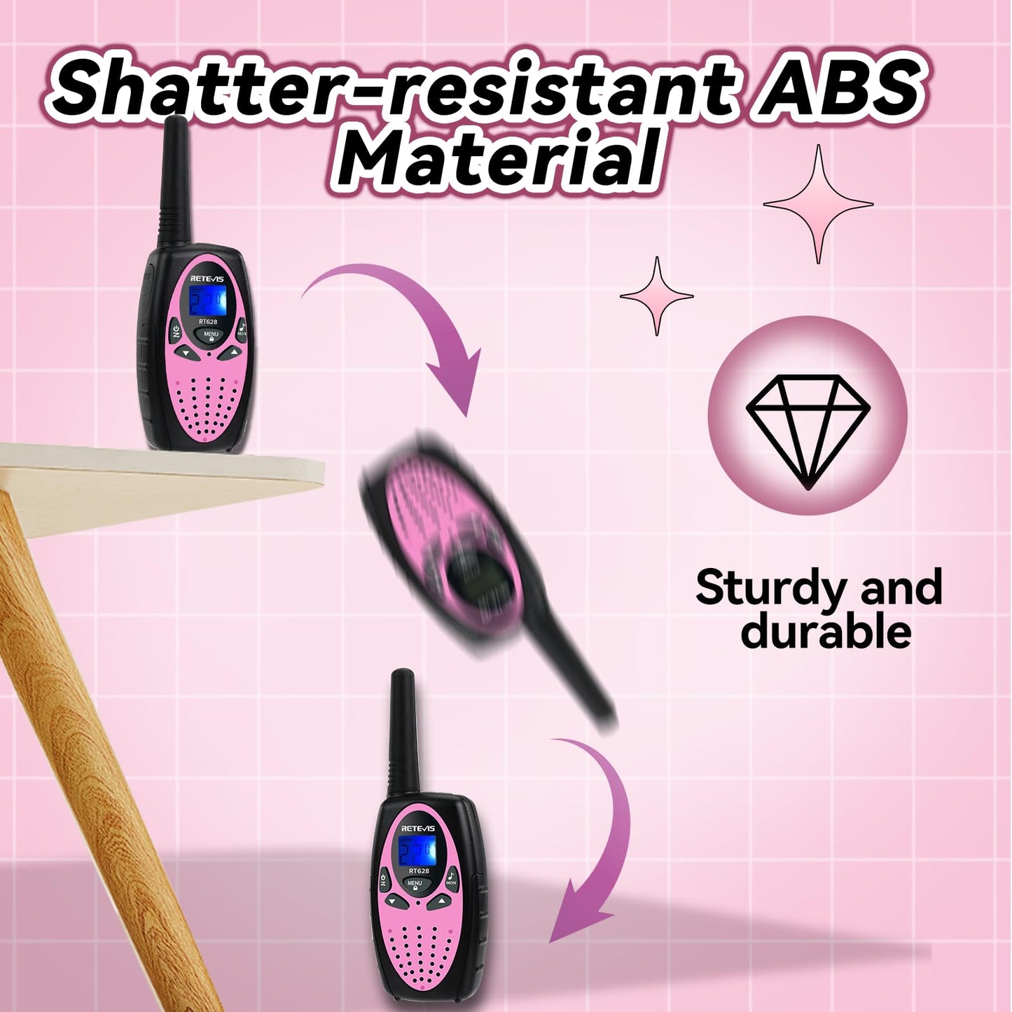 Retevis RT628 Walkie Talkies for Kids,Toys Gifts for 6-12 Years Old Boys Girls,Long Range 2 Way Radio 22CH VOX,Birthday Gift,Family Walkie Talkie for Camping Hiking Indoor Outdoor