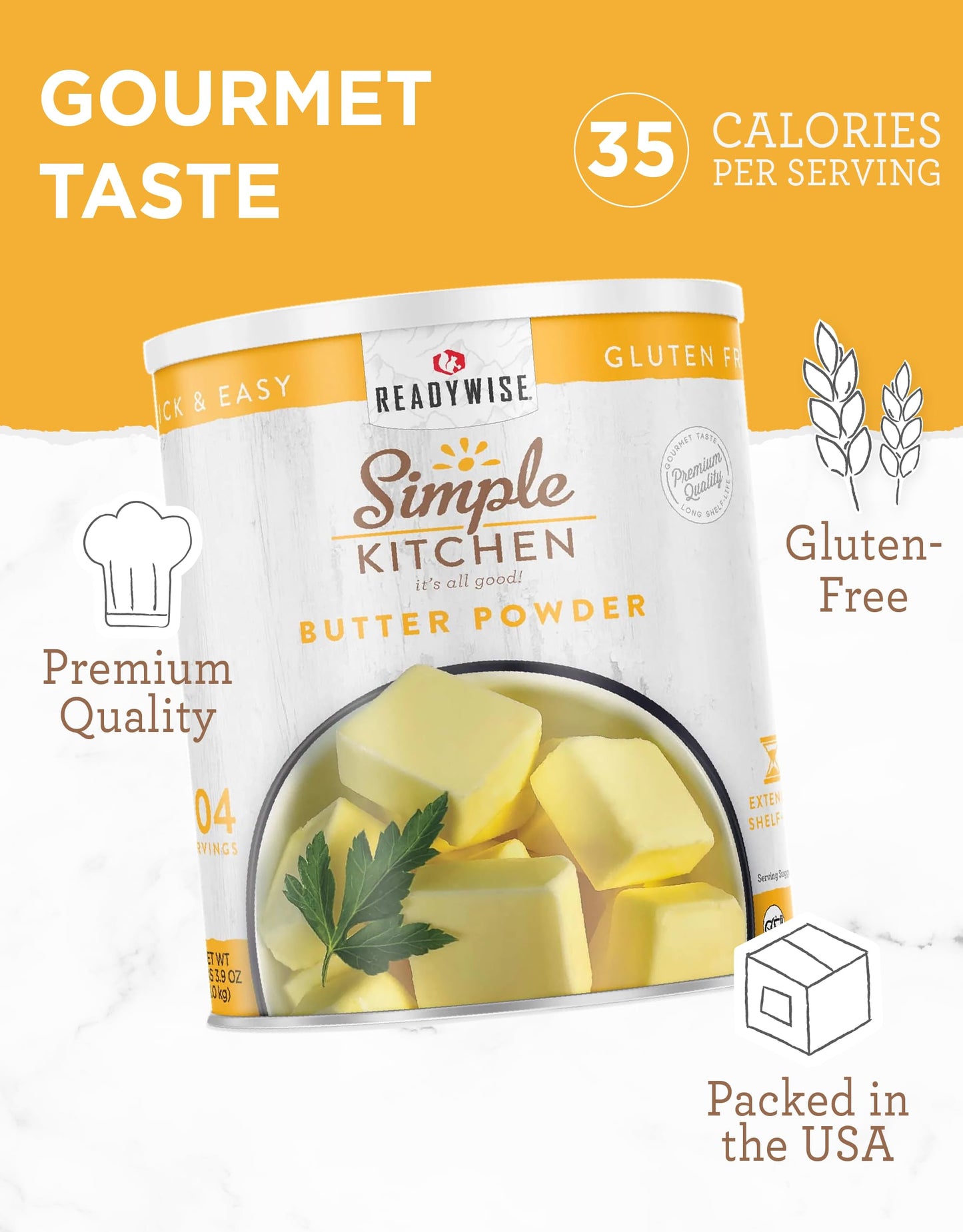 READYWISE - Simple Kitchen Freeze Dried Whole Blueberries, 28 Servings, Vegan, Gluten Free, Fruit Snacks, Emergency Supplies, Dehydrated Fruit, Blueberries