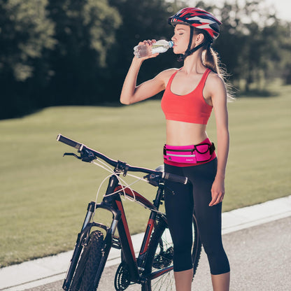 Jueachy Running Belts for Women Waterproof Fanny Pack Running Waist Pouch Phone holder Adjustable Sports Money Belt with Headphone Port