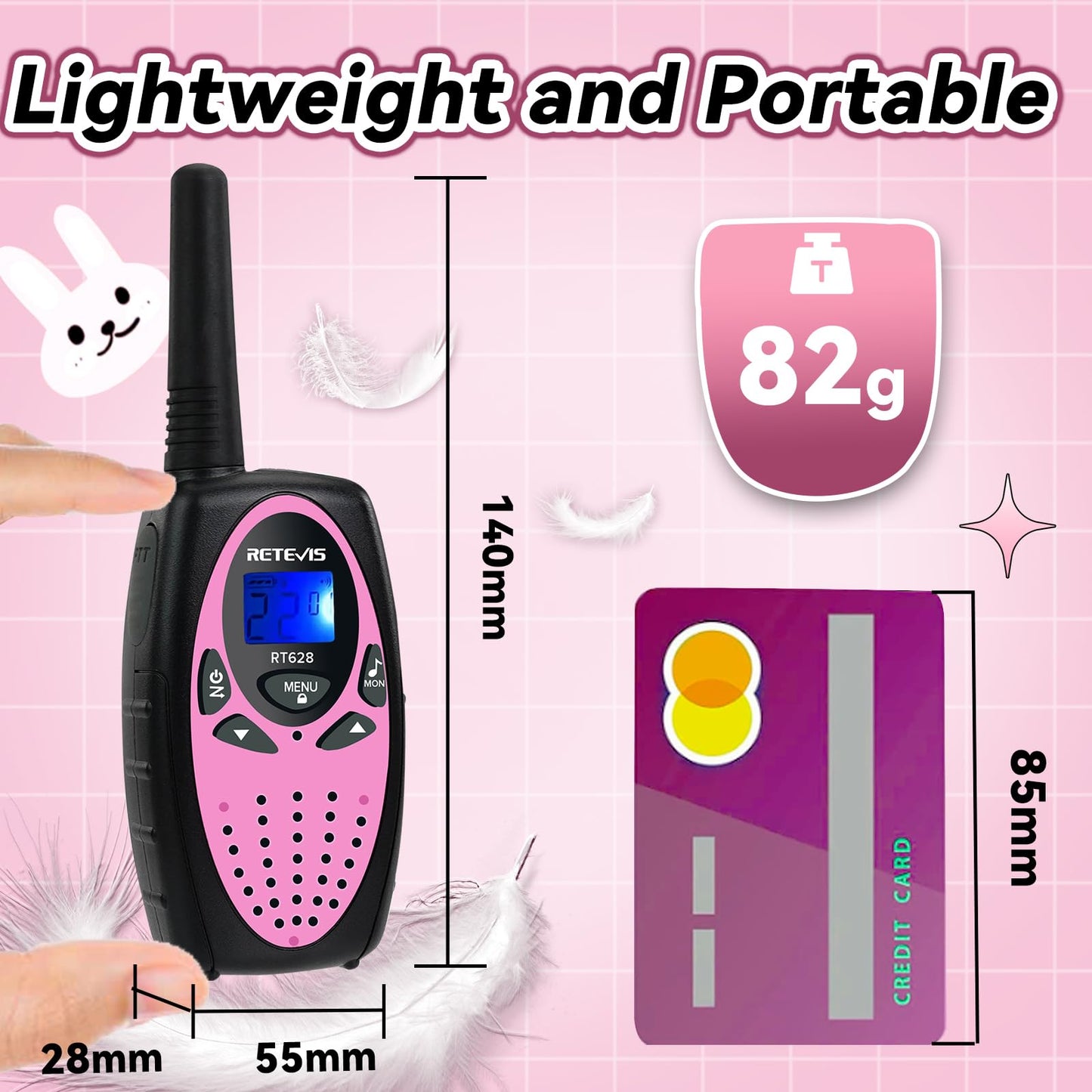 Retevis RT628 Walkie Talkies for Kids,Toys Gifts for 6-12 Years Old Boys Girls,Long Range 2 Way Radio 22CH VOX,Birthday Gift,Family Walkie Talkie for Camping Hiking Indoor Outdoor