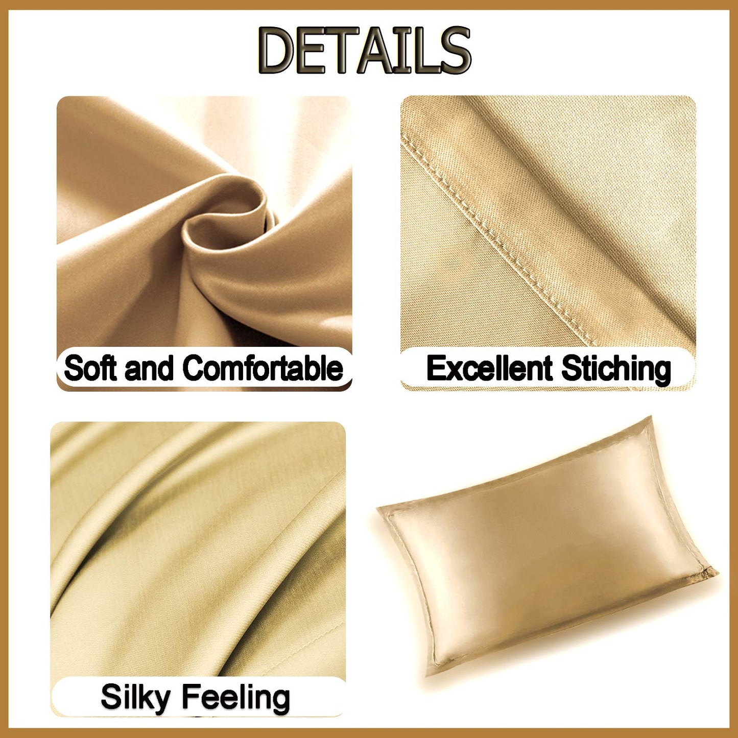 Copper Pillowcase with 100% Copper Oxide Fiber, Prevents Crow's Feet, Forehead Wrinkles, Fine Lines & Hair Smooth, Silk Like Soft Pillow Cover for Mum Daughter Girlfriend (18.5 in × 27.5 in) (2 pcs)
