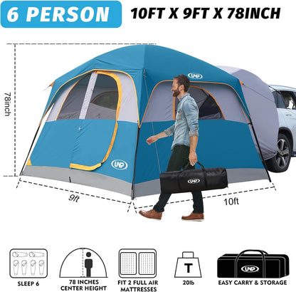 UNP Camping Shower Tent and SUV 6 Person Camping Tent for Outdoor Pricacy Shelter Hiking Fishing