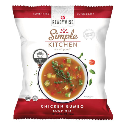 READYWISE - Simple Kitchen, Tomato Basil Soup, 17 Servings, MRE, Gluten Free, & Vegetarian, Food, Soup Mix, for Events, Hiking, Emergency Food Supply, Camping Essentials, or Daily Use, 1 Pack