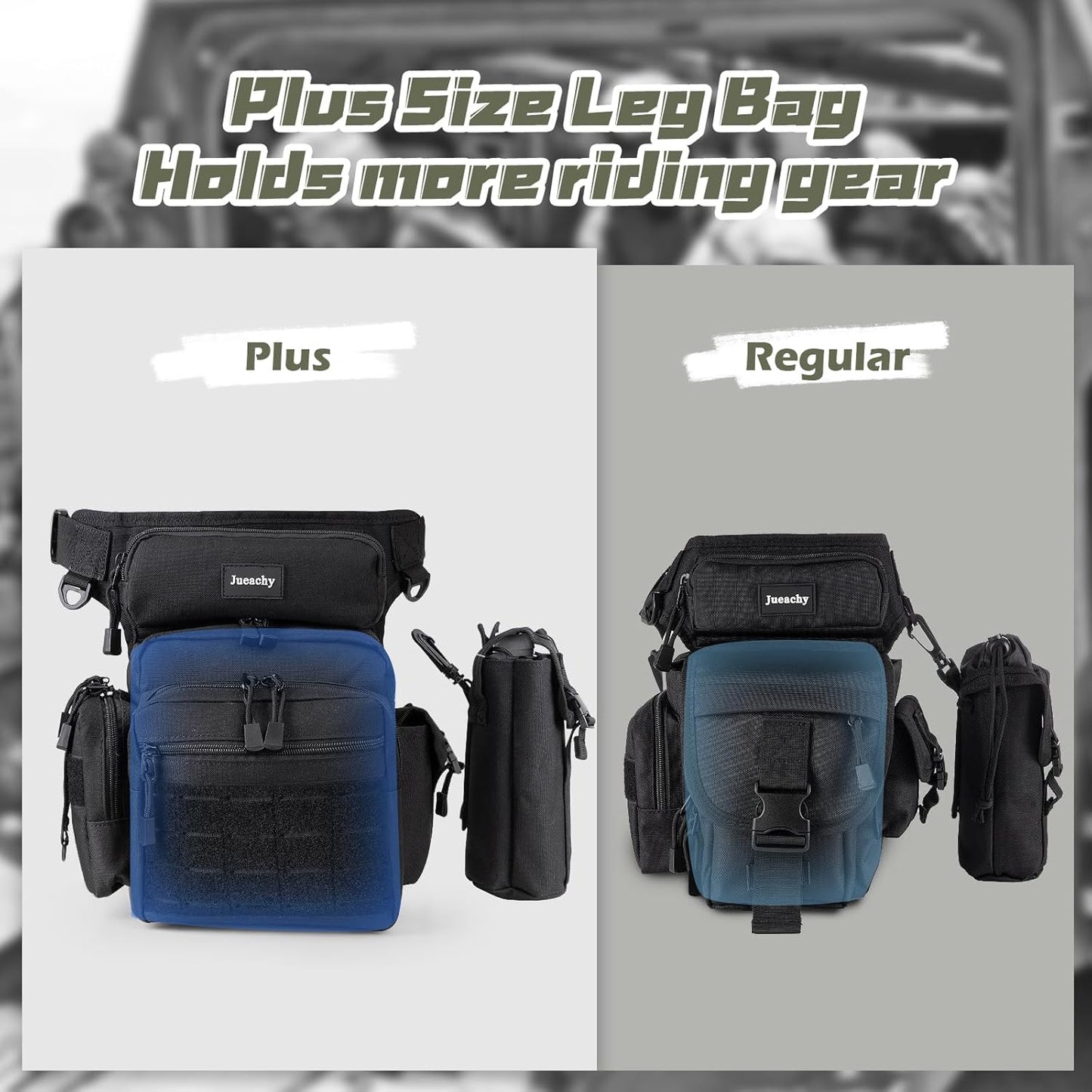 Jueachy Drop Leg Bag for Men: Tactical Thigh Bag Motorcycle Accessories Big Metal Detecting Tool Pouch Outdoor for Hiking Fishing Hunting