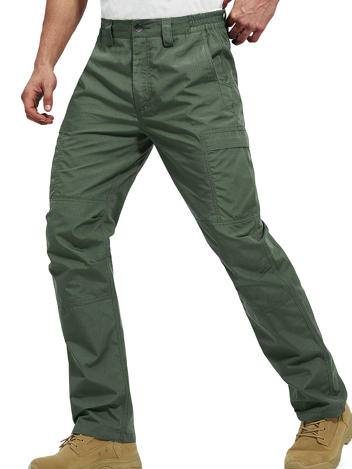 FREE SOLDIER Men's Cargo Pants Water Resistant Ripstop Tactical Pants for Men Work Pants Lightweight Outdoor Hiking Pants Men