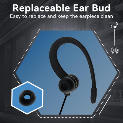 Retevis Walkie Talkie Earpiece with Mic,Volume Adjust,G Shape, for RT22 RT68 RT21 H-777 H-777S RT86,Compatible with Baofeng UV-5R 888S pxton Kenwood Two Way Radios,2 Way Radio Earpiece 2 Pin(10 Pack)