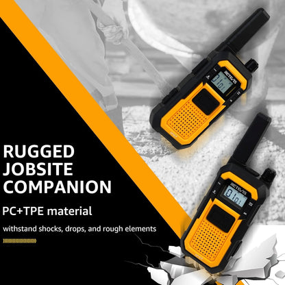 Retevis RB48 Heavy Duty Walkie Talkies, Waterproof Two Way Radio, Advanced Triple Proof, 2000 mAh, Emergency, 2 Way Radio Long Range for Job Site (4 Pack) Yellow