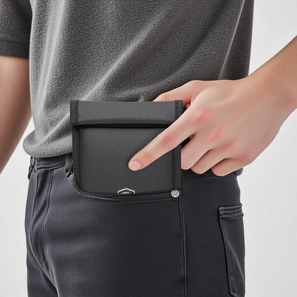 Military Grade Faraday Bags for Phones [5G/Bluetooth/WiFi/GPS] Signal Blocker, Fireproof Waterproof Anti-Scratch | Detachable Wrist Strap, RFID Blocking Anti-Tracking Pouch