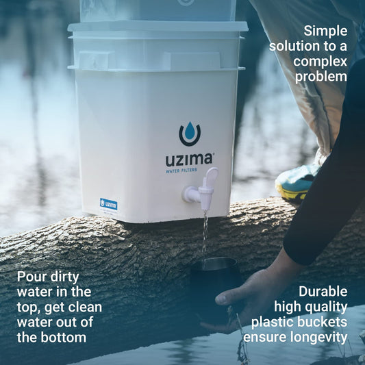 Uzima UZ-2 Camping Water Filter and Drinking Water Filter System, Portable Camping Essentials Purification Gear for Glamping, Hiking, and Hunting Essentials
