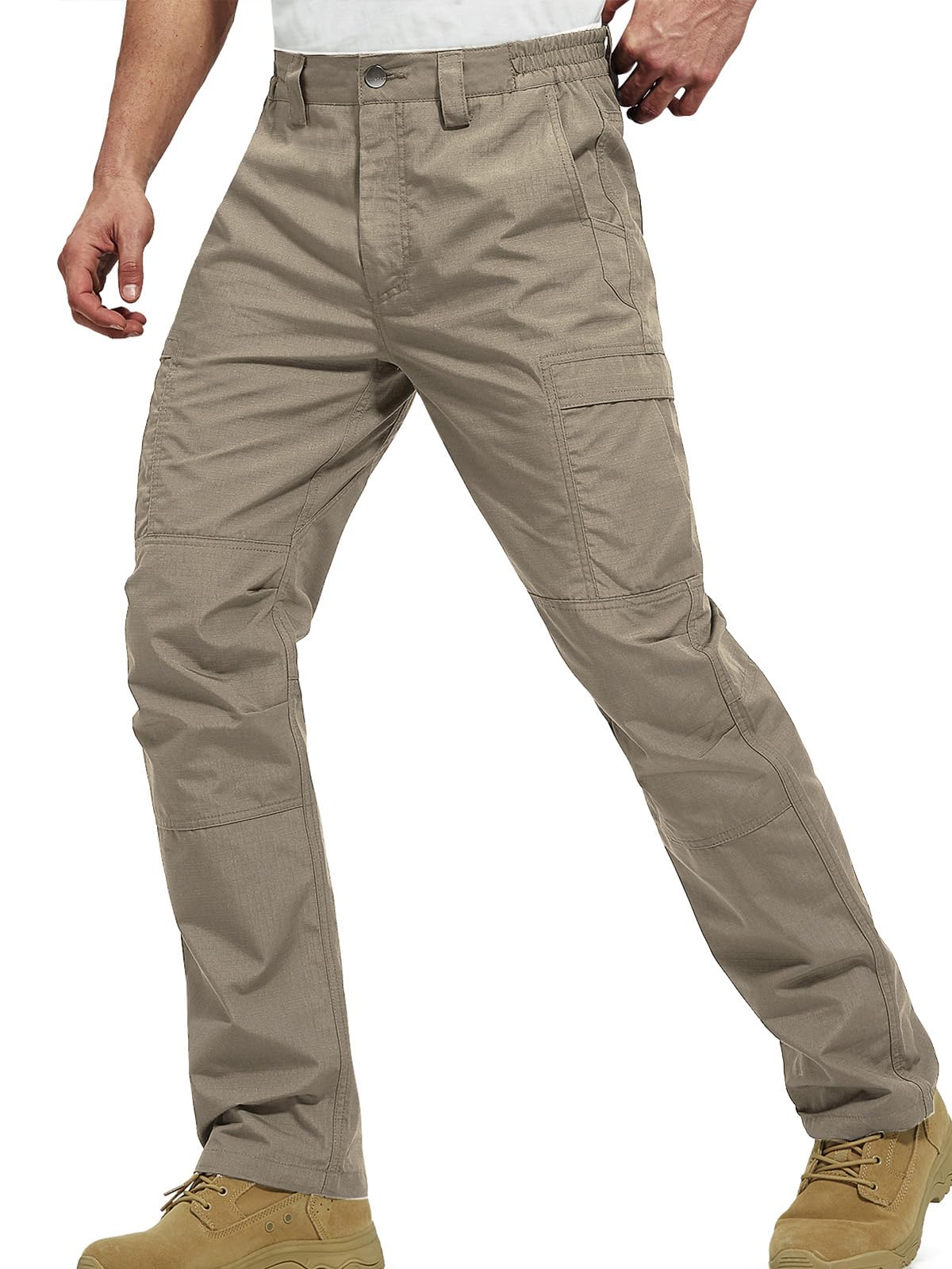 FREE SOLDIER Men's Cargo Pants Water Resistant Ripstop Tactical Pants for Men Work Pants Lightweight Outdoor Hiking Pants Men