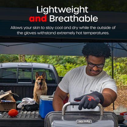 Fireproof Gloves by Prepared Hero - 1 Pack - Resistant Up to 1472 Degrees - Cut Resistant, BBQ Gloves - Grill Gloves - Fire Protection Gloves - Heat Resistant Gloves - Heat Gloves for Grilling & BBQ