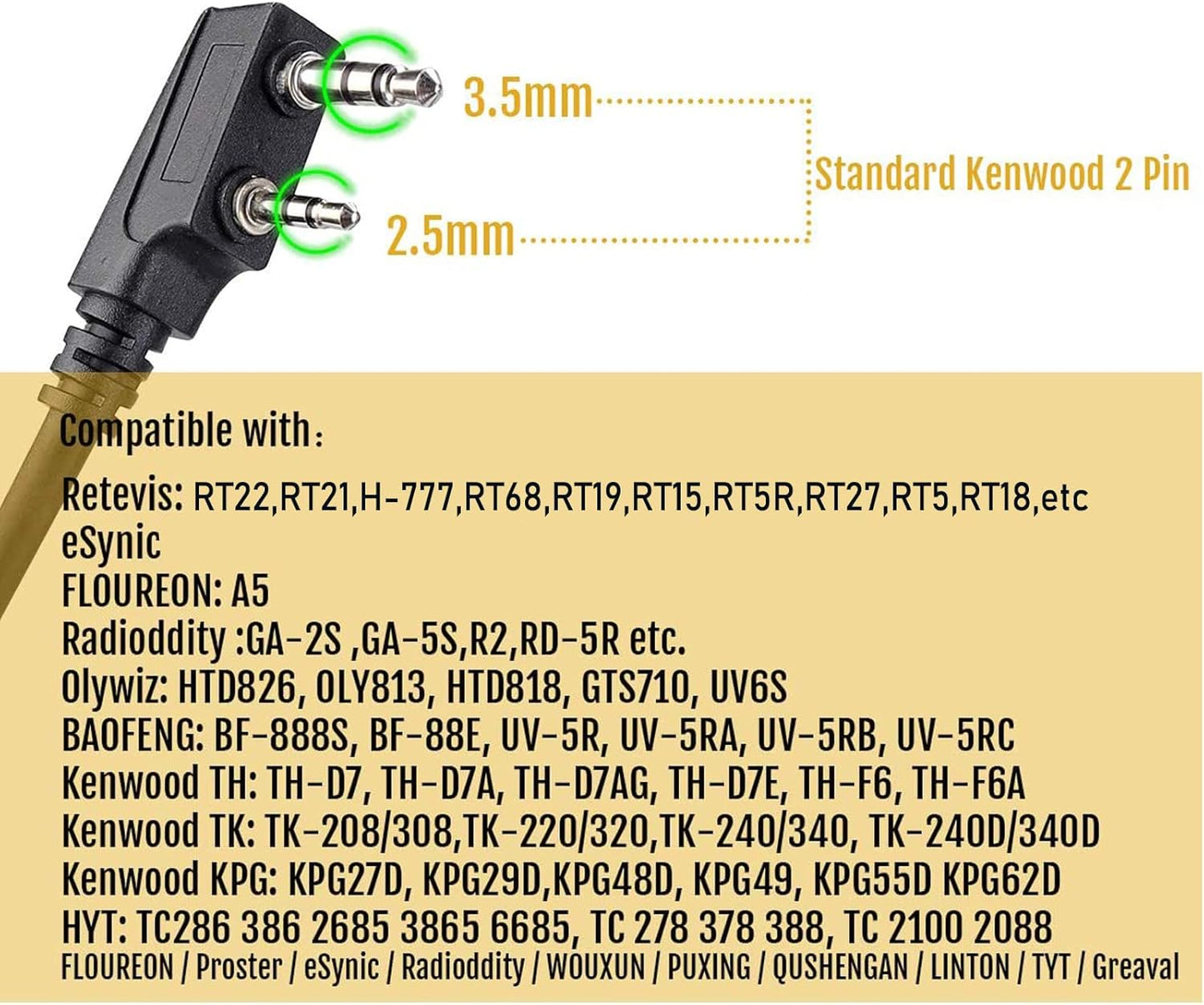 Retevis EHK007 Tactical Headset,Hunting & Shooting Earmuffs with Mic, Sound Amplification, Noise Reduction Walkie Talkie Headset, Compatible with Baofeng UV-5R BF-F8HP PRO AR-5RM RT22 RT86 B3H(1 Pack)