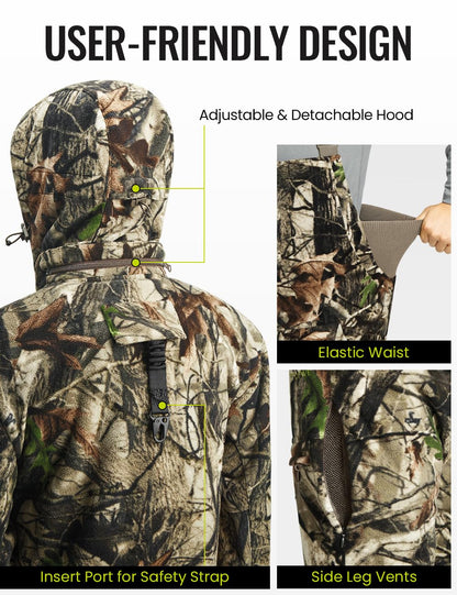 TIDEWE Hunting Clothes for Men, Silent Water Resistant Hunting Jackets and Bibs, Next Camo G2