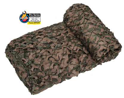 CamoSystems Pro Series - Fire Retardant Military Camouflage Netting with Mesh Attached