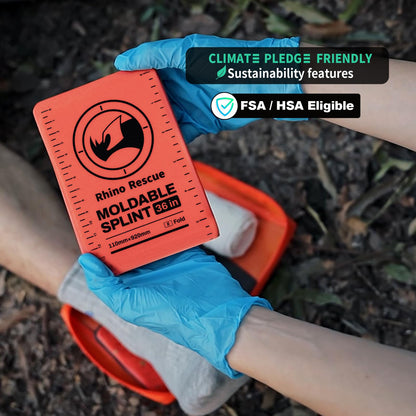 RHINO RESCUE First Aid Splint 36" X 4.3" Orange-Gray, Keep Bones in Position (1, Folded)