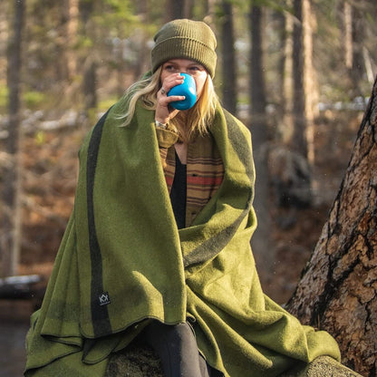Arcturus Rainier Wool Blanket - 4.5lbs Warm, Heavy, Washable, Large | Great for Camping, Outdoors, Survival & Emergency Kits (Sunset Peak)