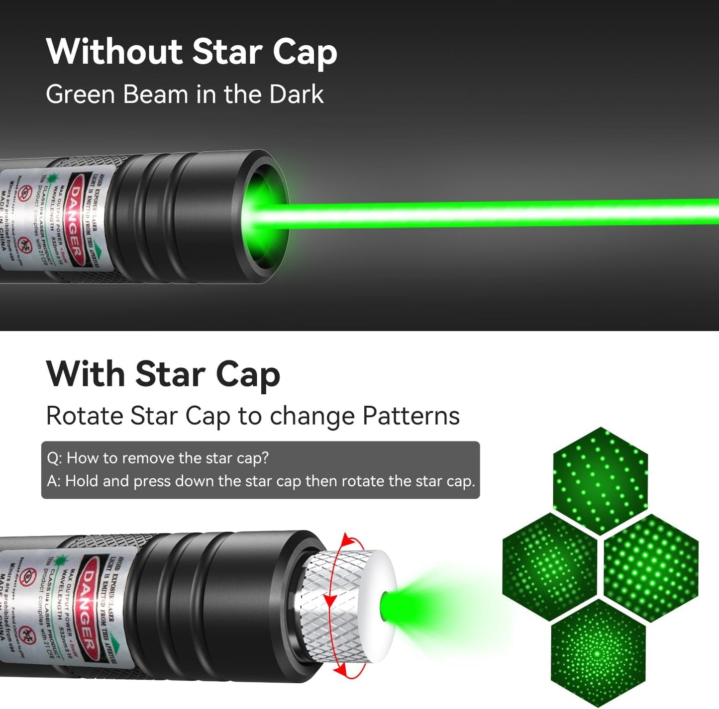 MIPREZT [2 Packs Green+Red] Rechargeable Laser Pointer High Power Green Red Beam Laser Light Long Distance Range for TV/LED/LCD Screens Tactical Flashlights Presentation Office/Outdoors/Astronomic