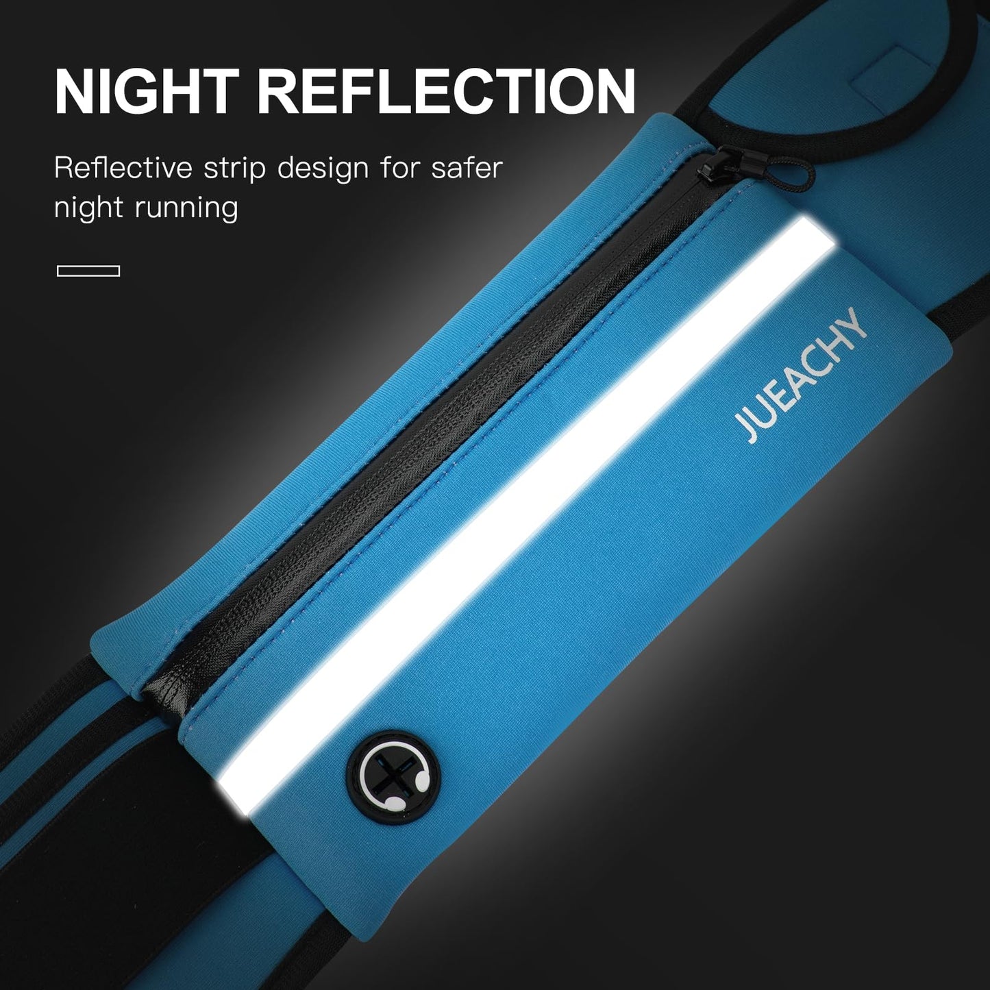 Jueachy Running Belts for Women Waterproof Fanny Pack Running Waist Pouch Phone holder Adjustable Sports Money Belt with Headphone Port