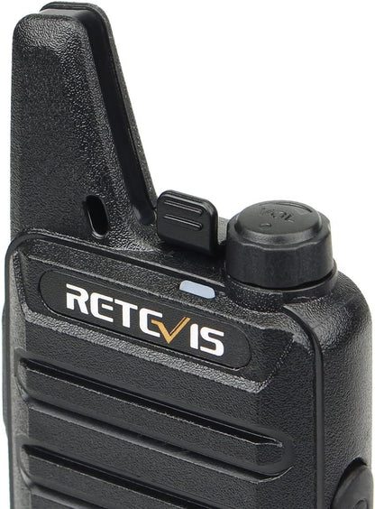 Retevis RT22 Walkie Talkies Mini, Rechargeable Two Way Radio Long Range, 2 Way Radio Small, Portable VOX, for Business Commercial Work School Church Restaurant (20 Pack,Black)