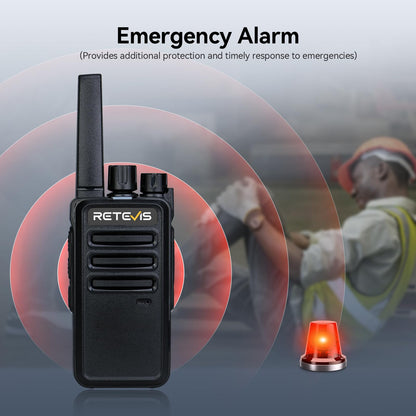 Retevis RT68 Walkie Talkies Rechargeable, Portable Two Way Radios 6 Pack with Six-Way Multi Gang Charger, Heavy Duty Walkie Talkie for Adults, Hands Free, Long Range, for School Restaurant Farm