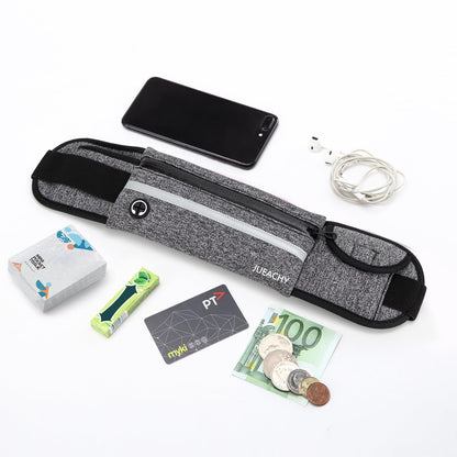 Jueachy Running Belts for Women Waterproof Fanny Pack Running Waist Pouch Phone holder Adjustable Sports Money Belt with Headphone Port
